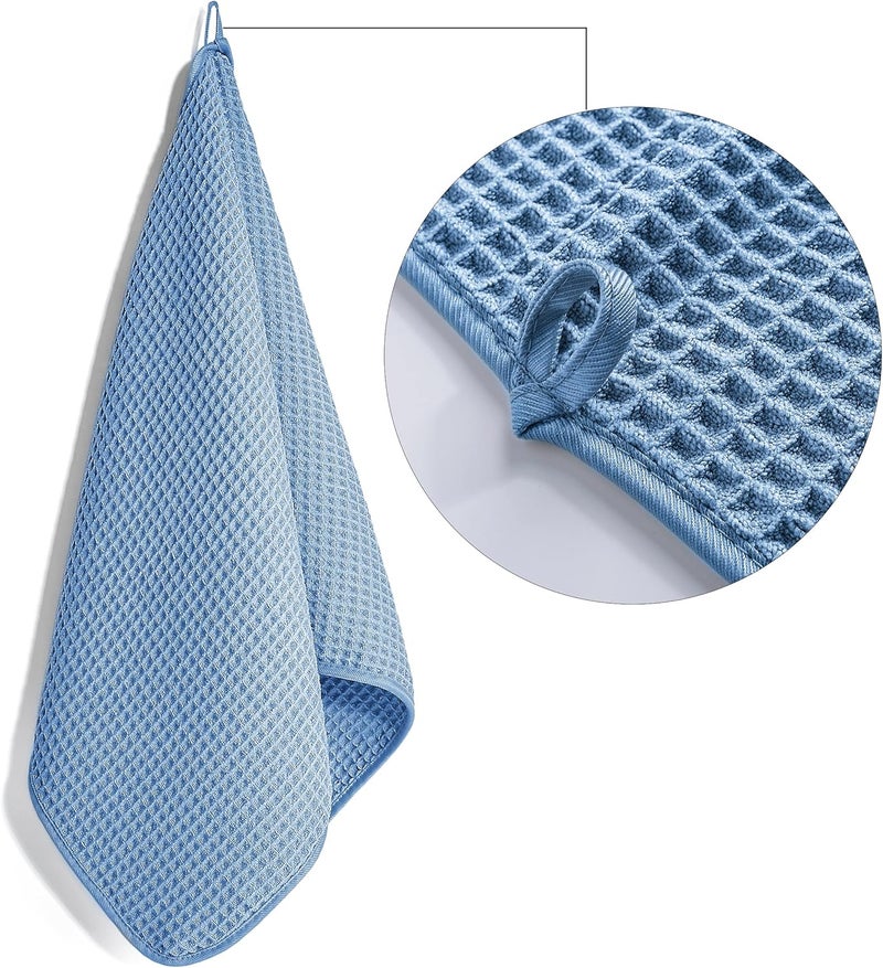 Polyte 430 GSM Microfiber Lint Free Hand Towel, 16 x 30 in, 4 Pack (Waffle Weave) - Image 3